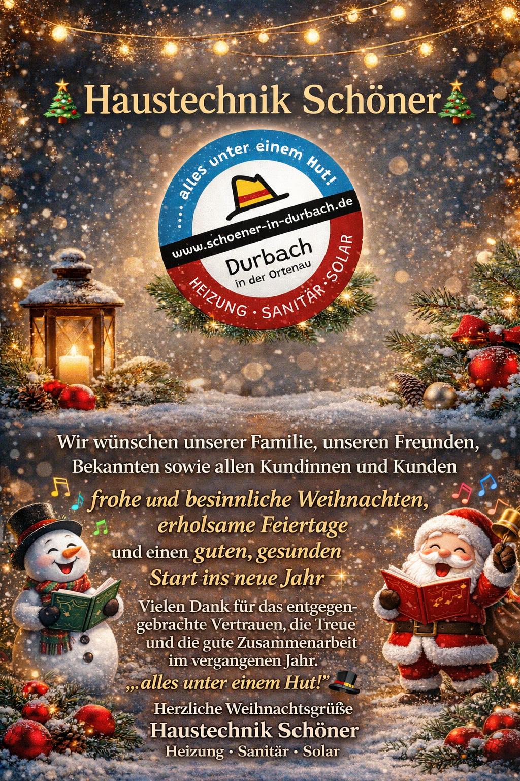 Frohe Weihnachten und ein gutes neues Jahr